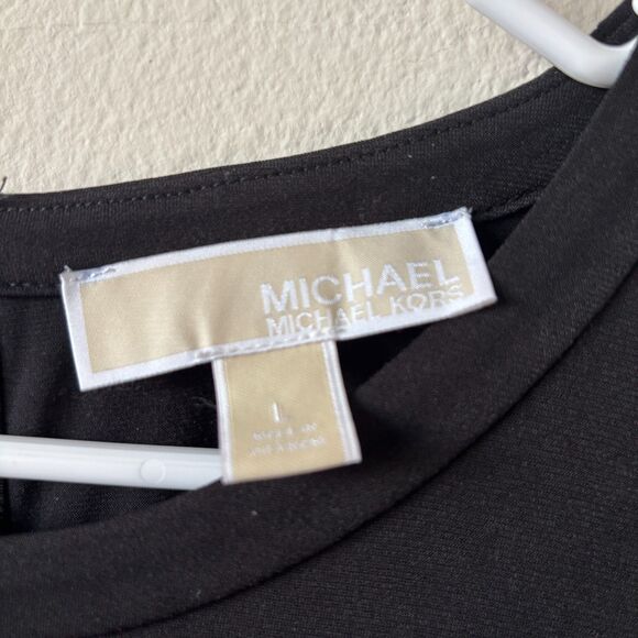 Michael Michael Kors Black and Purple Striped Patterned Tank Dress - Size L - Picture 3 of 6